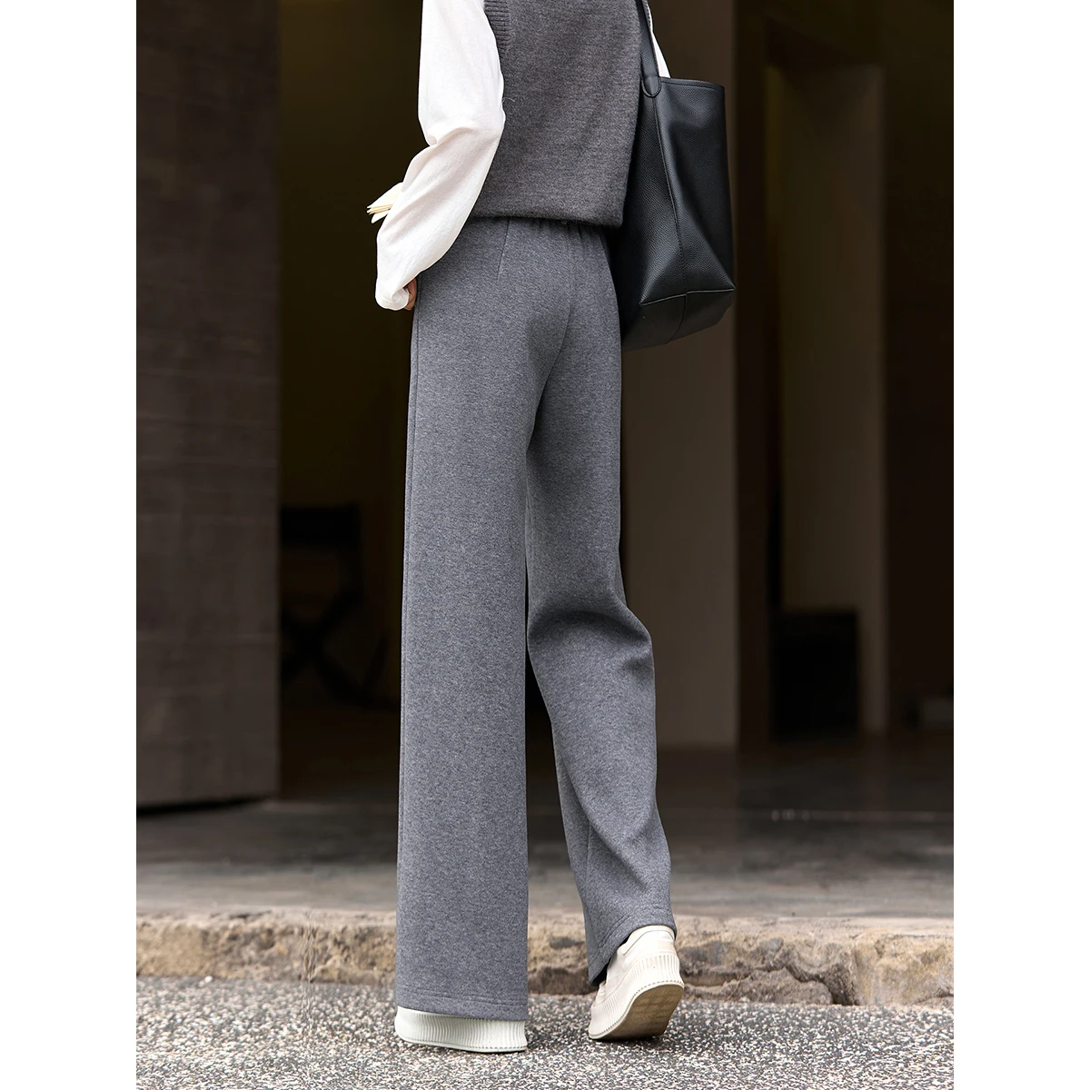 VIMLY سراويل نسائية طويلة شتوية 2025 متعددة الاستخدامات بسحّاب متين سراويل رياضية واسعة الساق ملابس نسائية فضفاضة غير رسمية A3232