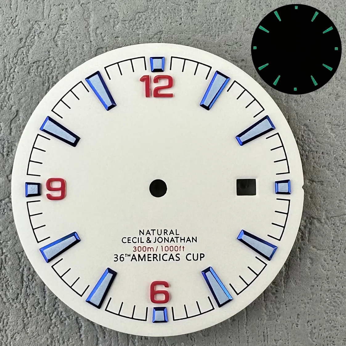 Customisable logo 33.5mm green luminous 8215/2813 dial For 8215/2813 Case 8215/2813 Movement 3 o\'clock position