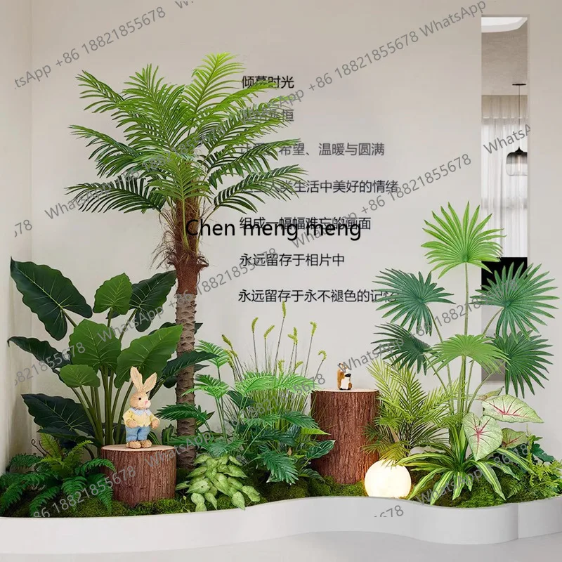 

Simulated plant combination set, shopping floor-to-ceiling bonsai decorative ornament, simulated green plant landscaping