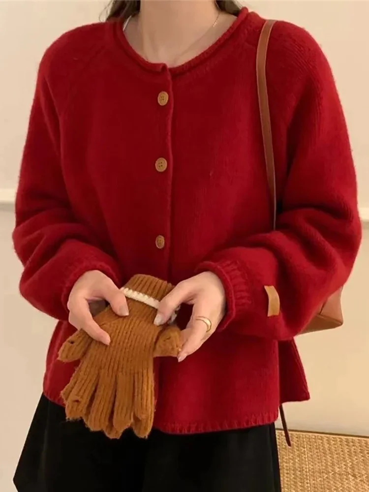 

ZJAISS 2025 Autumn Warm Single Breasted Knitted Sweater Women Fashion Casual Jacquard Crochet Pink Cardigan Tops Y2k