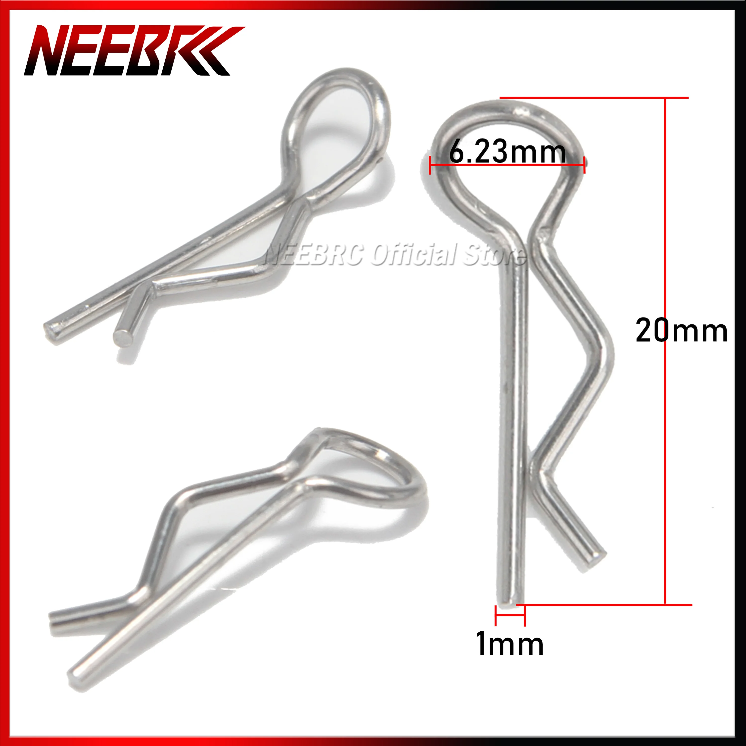 20/50PCS Metal R R-type Cotter Pins Buckles Wave Latch Bolt Clips Car Body Shell Model Accessories Truck Buggy Spare Part Toy