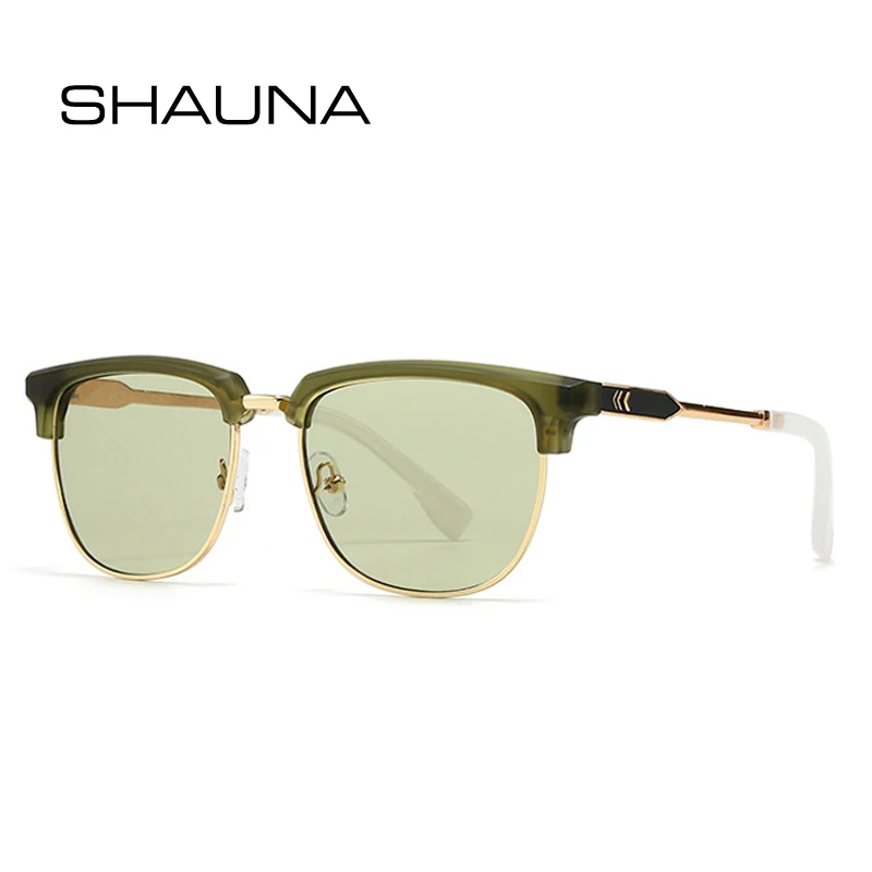 

SHAUNA Ins Popular Fashion Square Men Sunglasses Gradient Shades UV400 Vintage Women Green Glasses