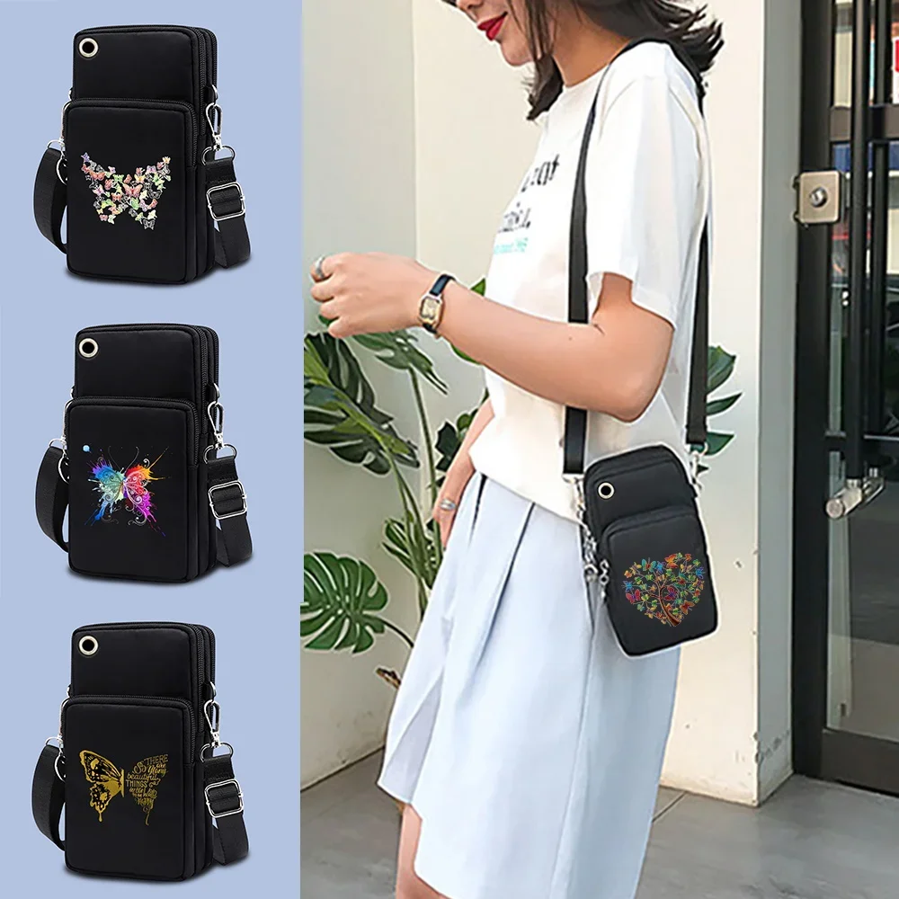 Mobile Phone Bag for Samsung/IPhone/Redmi Note 10 Case Wallet Outdoor Sport Arm Purse Shoulder Bag for Girls Women Phone Pouch