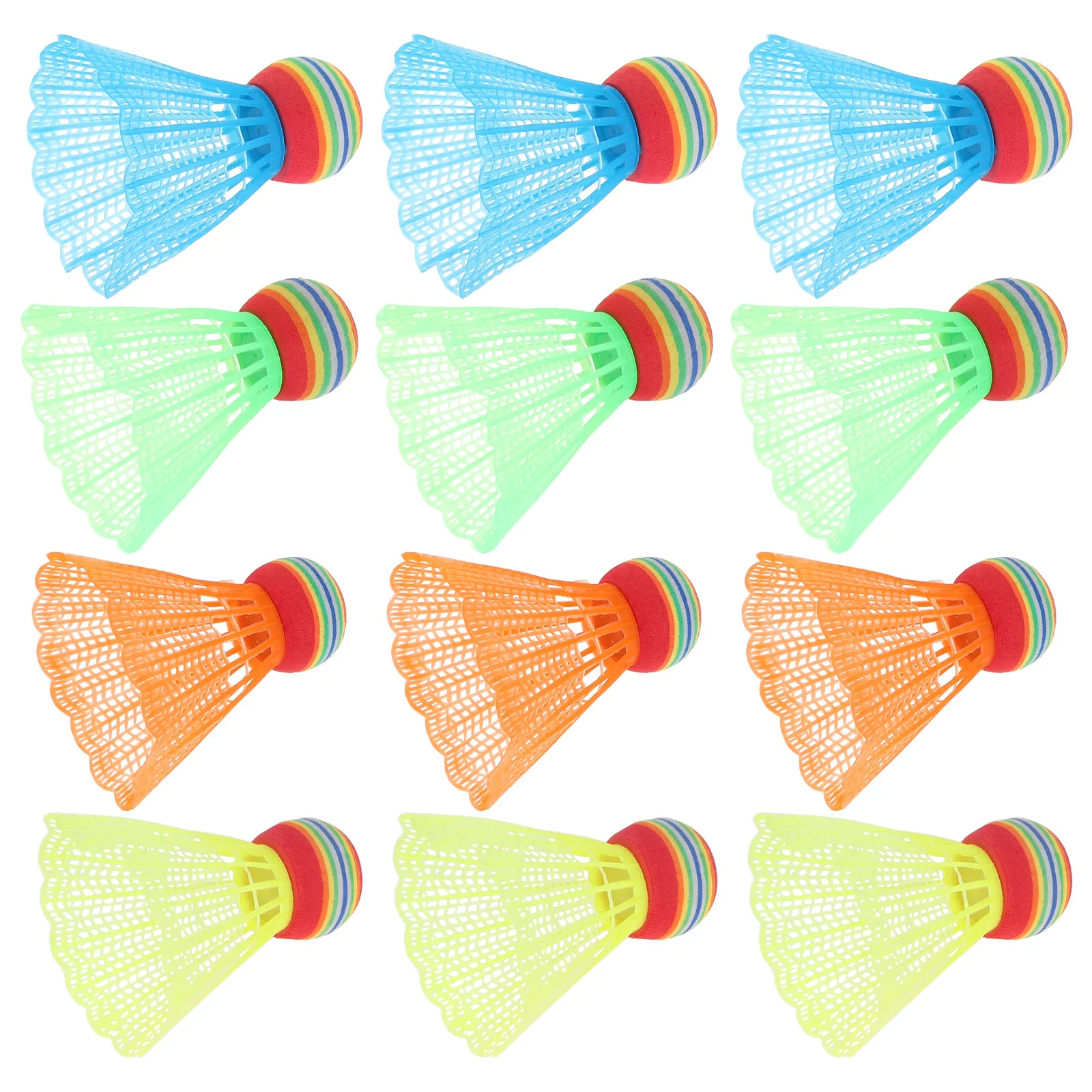 12 قطعة من كرات الريشة البلاستيكية الملونة، متانة عالية، مقاومة للصدمات القوية للتدريب على اللعب العائلي الممتع #3