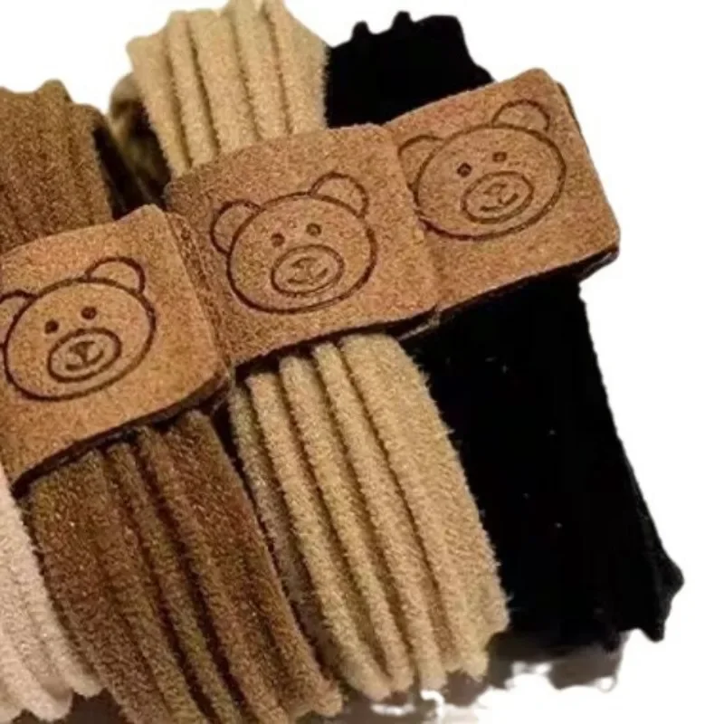 5/10 sztuk/zestaw niedźwiedź gruby pasek proste wysokie elastyczne opaski do włosów dla kobiet dziewczynki opaska do włosów Scrunchie opaski gumowe akcesoria do włosów — zdjęcie 2