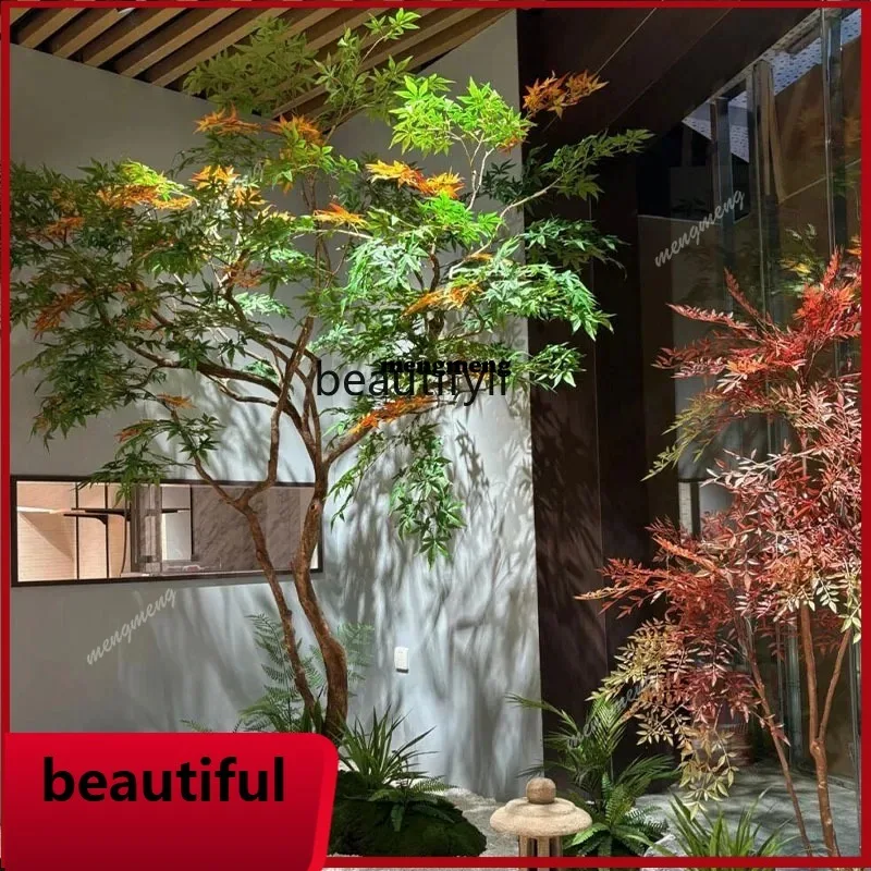 N    Simulation green maple fake tree landscape window soft landscaping plant combination green plant decorative ornament