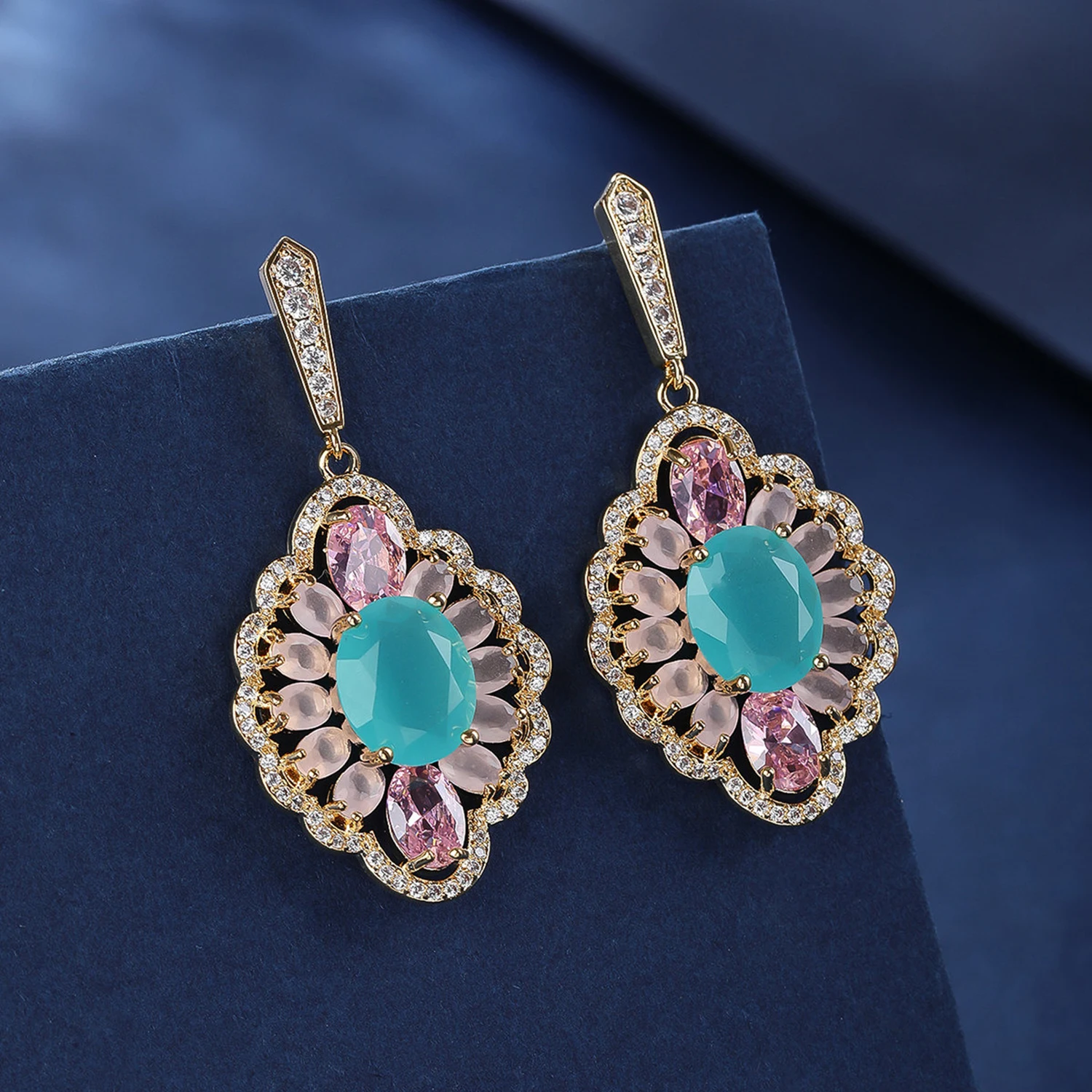 

Trendy Luxury Micro Setting Cubic Zirconia Earrings For Women Wedding Bridal Jewelry Accessories Birthday Gifts CE12174