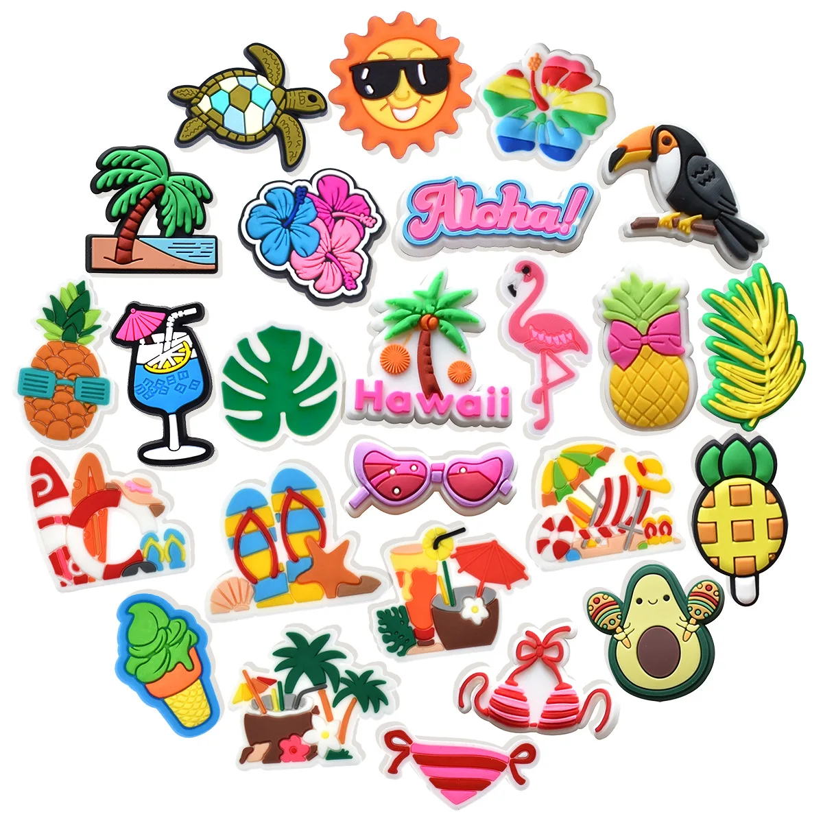 Hot Sale Cute Hawaiian Palm Tree PVC Shoe Charms Fashion Easy Install Removable DIY Decor Ornaments For Clogs Best Holiday Gift