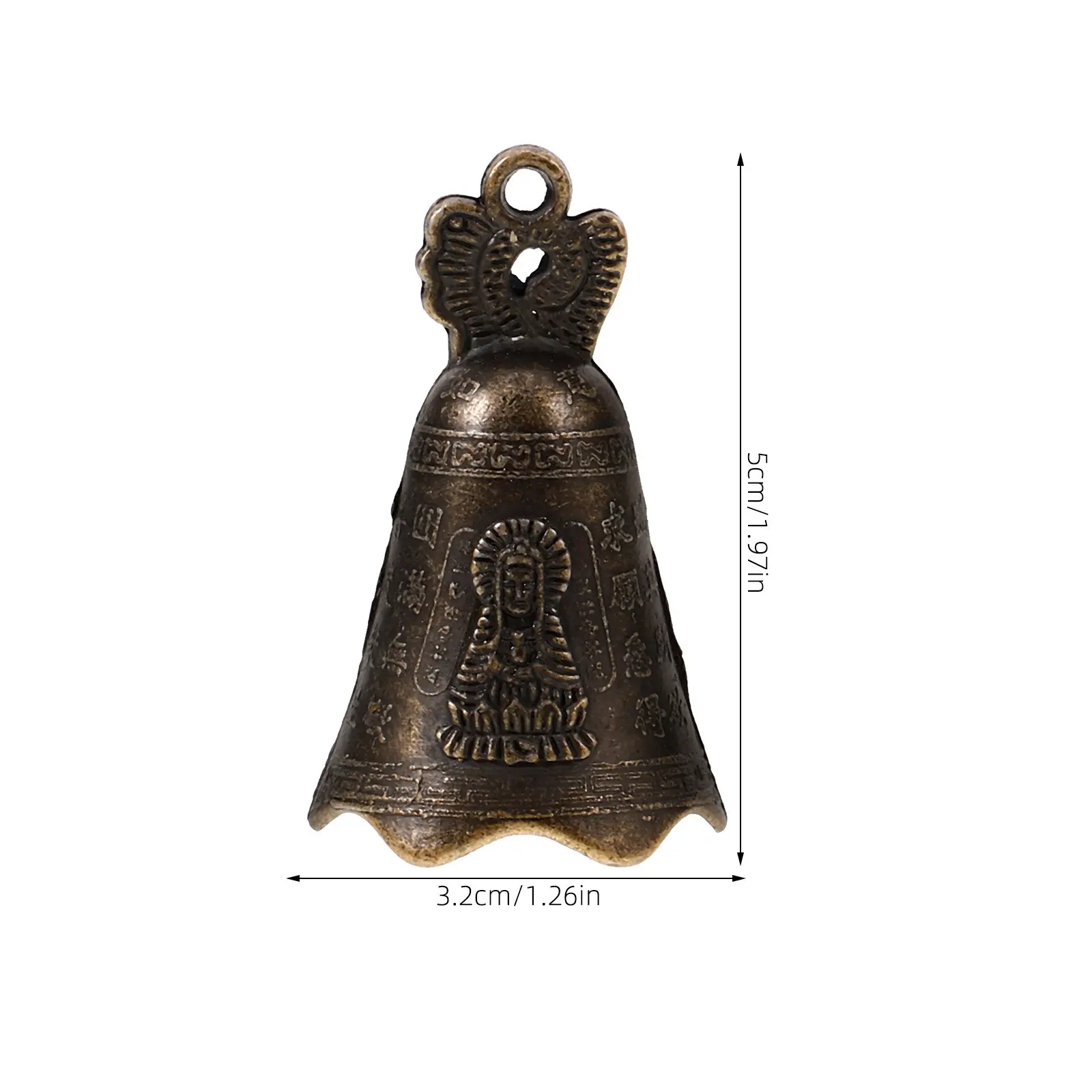 Retro Handheld Bell Vintage Brass Small Decorative Bell for Home Office Wedding Party Feng Shui Wind Chime Craft Charm Garden