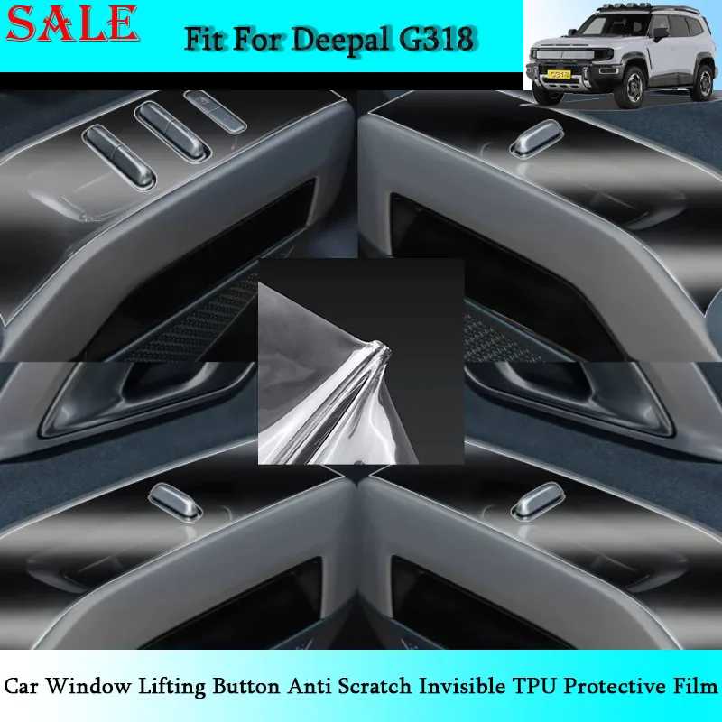 Fit for Deepal G318 2025 Car Window Lifting Button Anti Scratch Invisible TPU Protective Film Car Interior Protection Parts