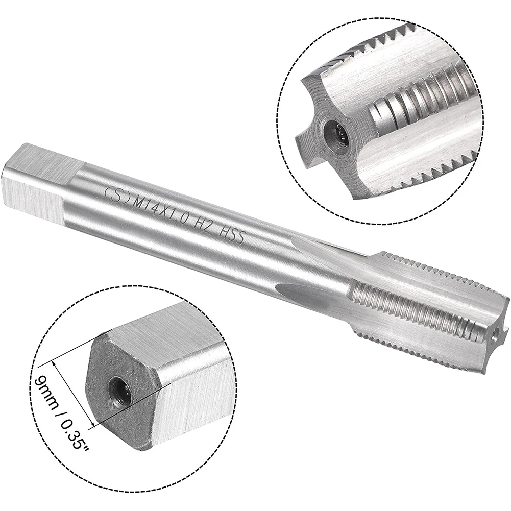 Imagem -03 - Tap And Die Conjunto Hss M14x1 mm Tap And M14x1.0 mm Die Metric Screw Thread Tap Mão Direita Plug de Aço de Alta Velocidade Tap Die Ferramentas Manuais