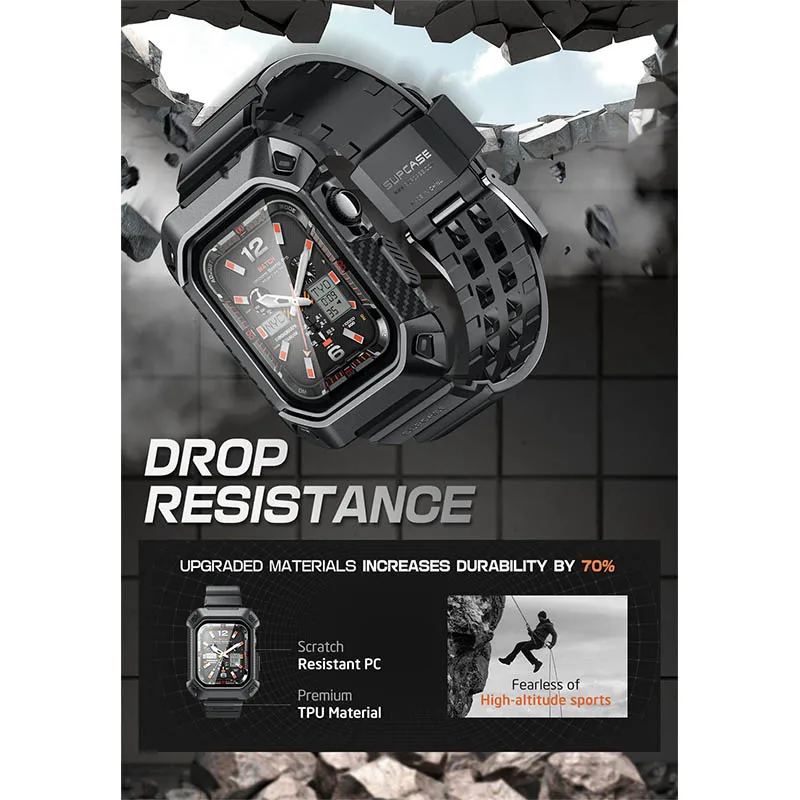 apple-watch-11-10-ケース-46mm-supcase-ub-pro-高耐久性、傷つきにくい頑丈なカバー、調節可能なストラップ付き時計バンド