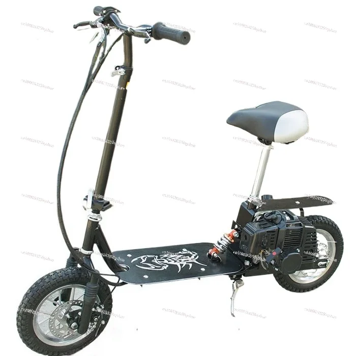 

Two-stroke large wheel steam foldable fuel skateboard pedal mini scooter