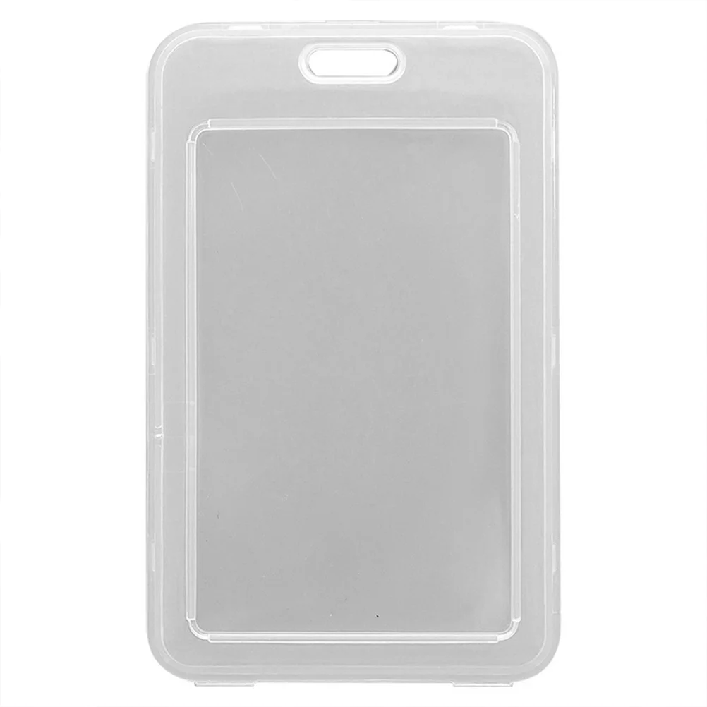 20PCS Transparent ID Badge Holder Plastic Frosted Name Tag ID Holder White Multi Functional Portable Safe Use School