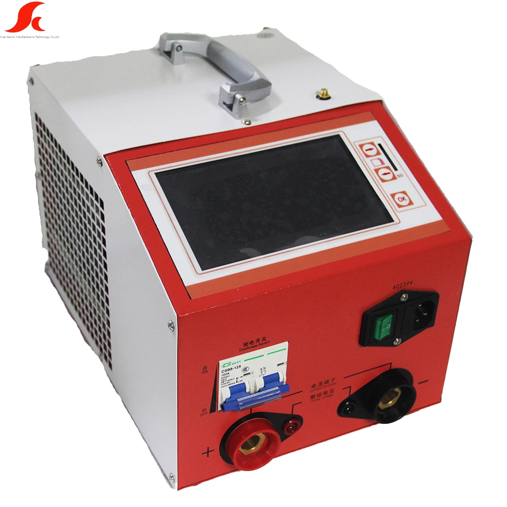 Portable Sanxin 50A Electric Battery Discharger Tester 100V Storage IP55 Protection RS485 SD Data Transmission 7-inch LCD 0.1A