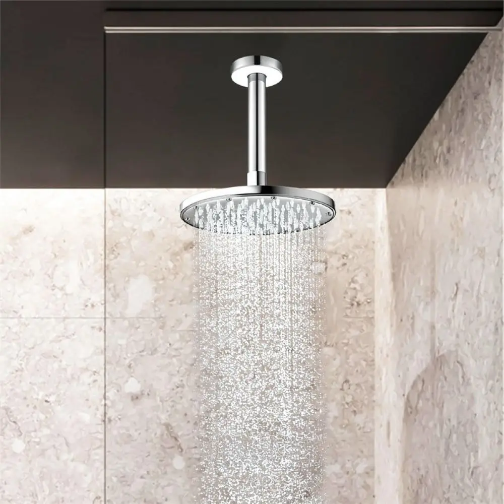 Chrome Plated Round Shower Extension Arm Stainless Steel Ceiling Mounted Pipe Rainfall Bathroom Fixture Hardware