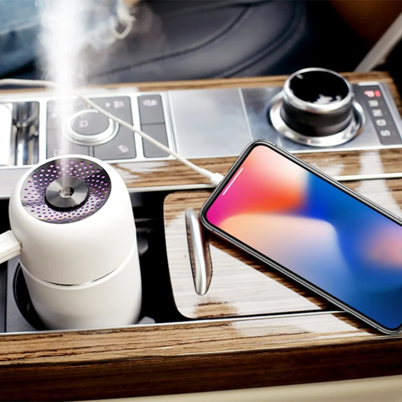 Mini USB Umidificatore Diffusore di oli essenziali LED Ultrasuoni Mist Maker Fogger Umidificatore Auto USB Aroma