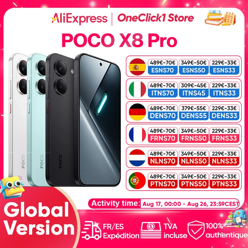Globale Version POCO X8 Pro 5G Smartphone Dimensity 8500-Ultra 6,59 Zoll 1,5K 120Hz Ultra-helles AMOLED-Display 6500mAh Akku NFC