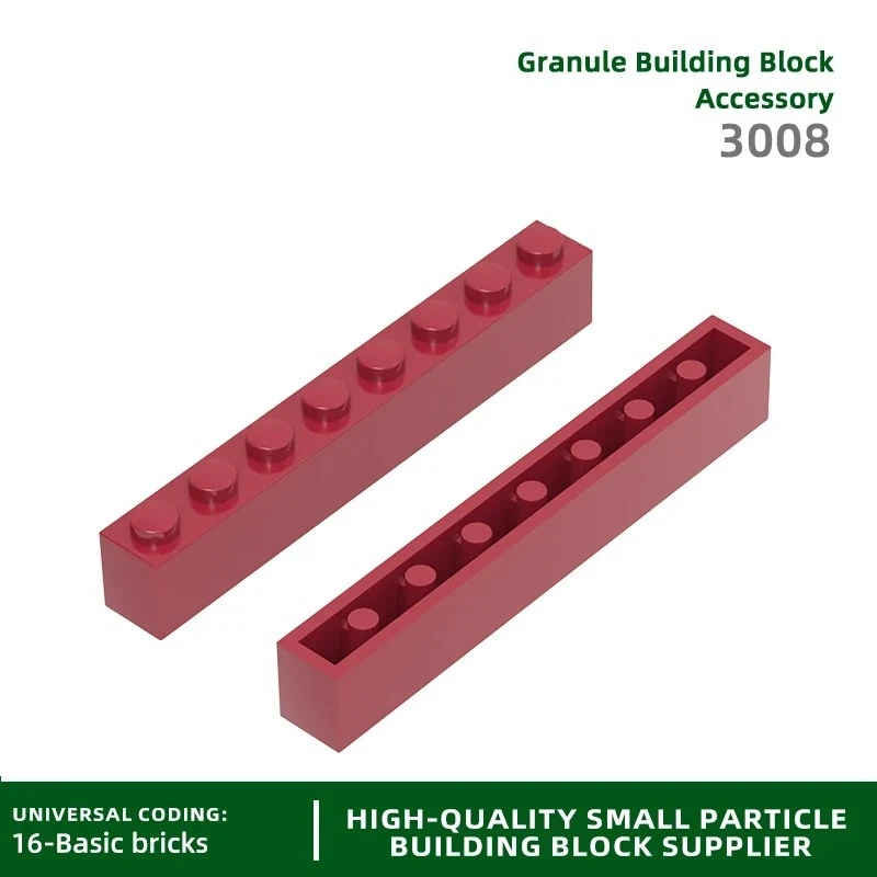 33Pcs/Lot 3008 1x8 High Hole Building Block Moc Basic Classic Brick Accessories Compatible with DIY  Gift Box