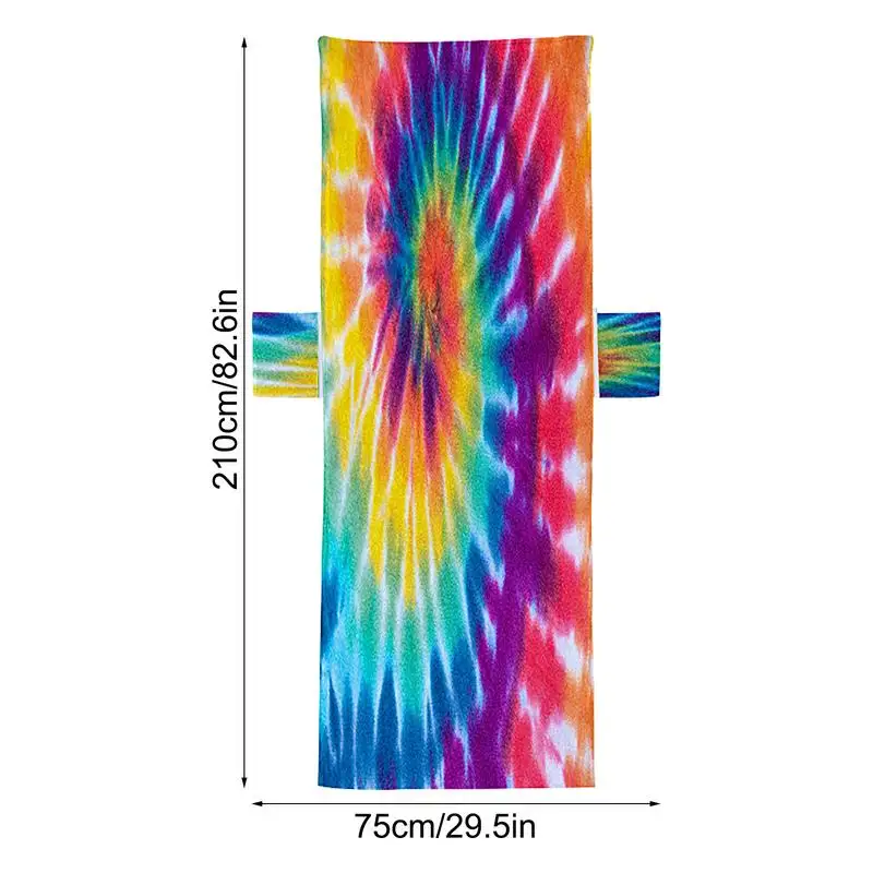 Lounge Chair Cover Tie-Dyed Beach Chair Cover Tie-Dyed Microfiber Chair Cover With Pockets Quick Dry Chaise Towels Cover For