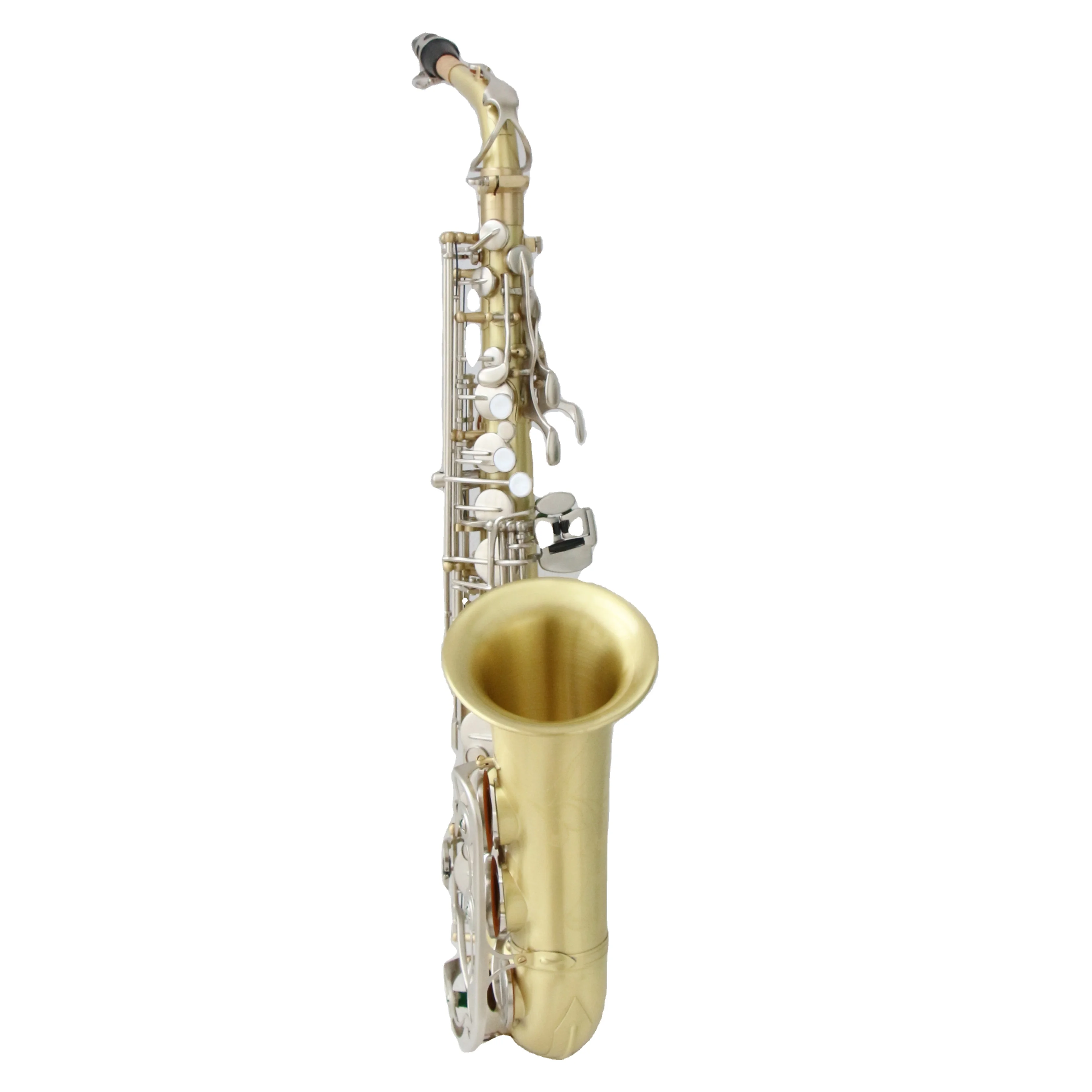 Top quality alto saxophone wholesale Gold Brush Body Nickel Brush Keys professional saxophone alto