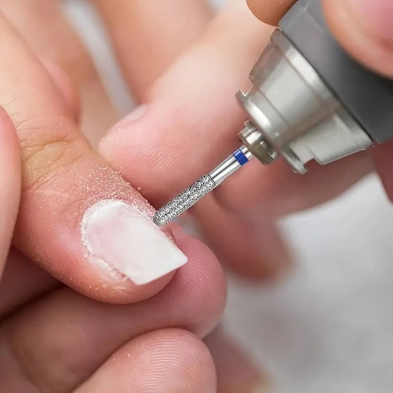 6個/袋 10mm 日本式フロントダイヤモンドマニキュア研磨ヘッド スムーストップネイルドリルビットセット 角質除去トリートメント