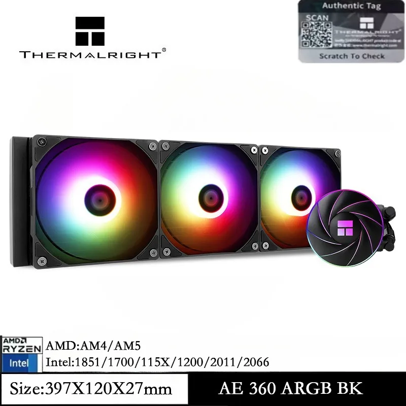 

Thermalright Aqua Elite 360 ARGB BLACK CPU Aio Cooler High Performance Radiator CPU Cooler for AM4 AM5 Intel LGA1851/115X/2011