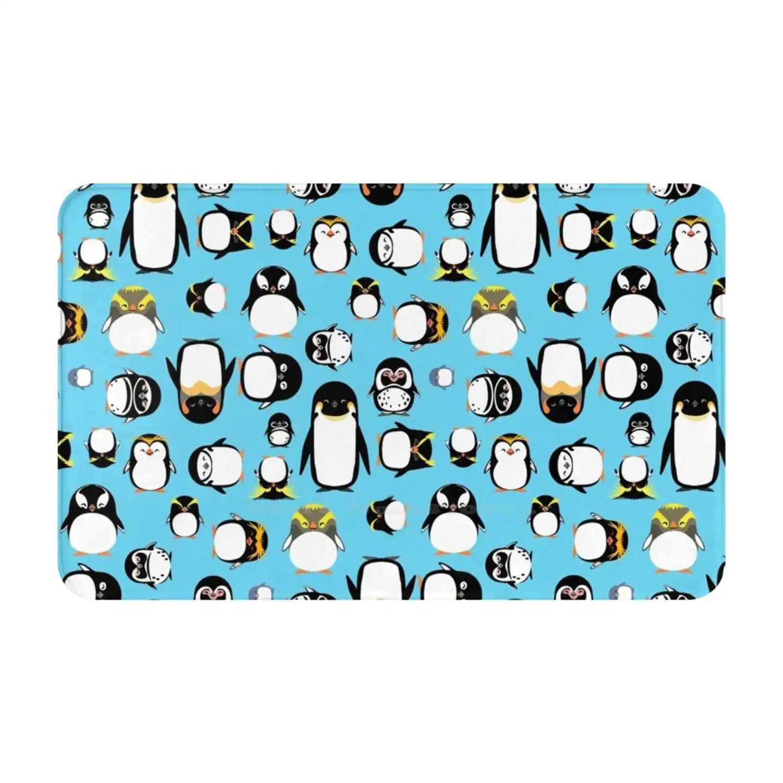 Know Your Penguins Soft Cushion Car Home Carpet Door Mat Penguins Adelie African Chinstrap Emporer Erect Crested Fiordland