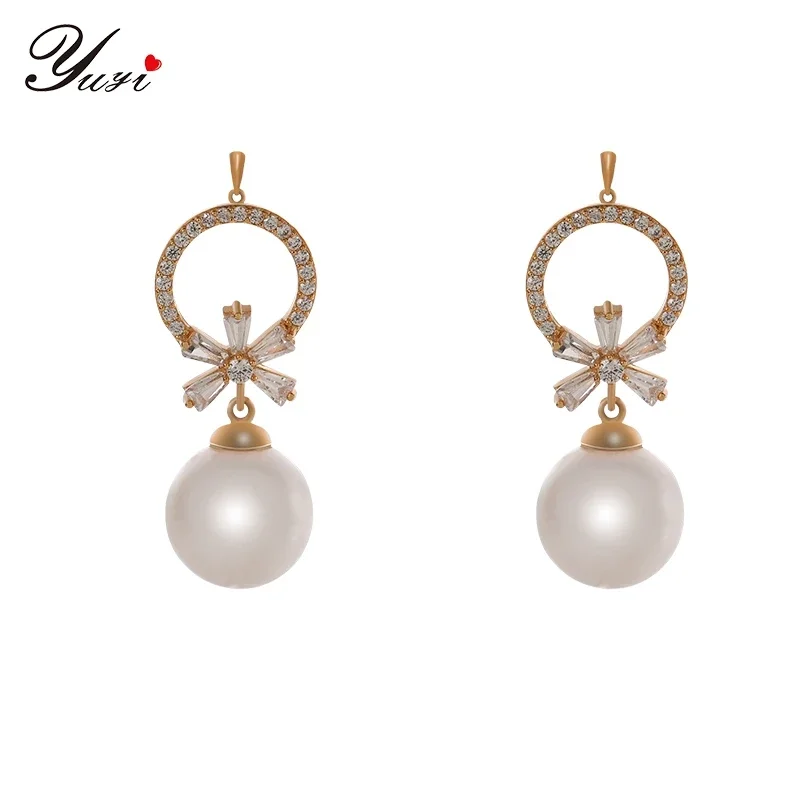 Yuyi Copper Micro Diamond Pearl Pendant with High-end Feel for Women Necklaces Mesh Red Niche Design Collarbone Color Retention image 4