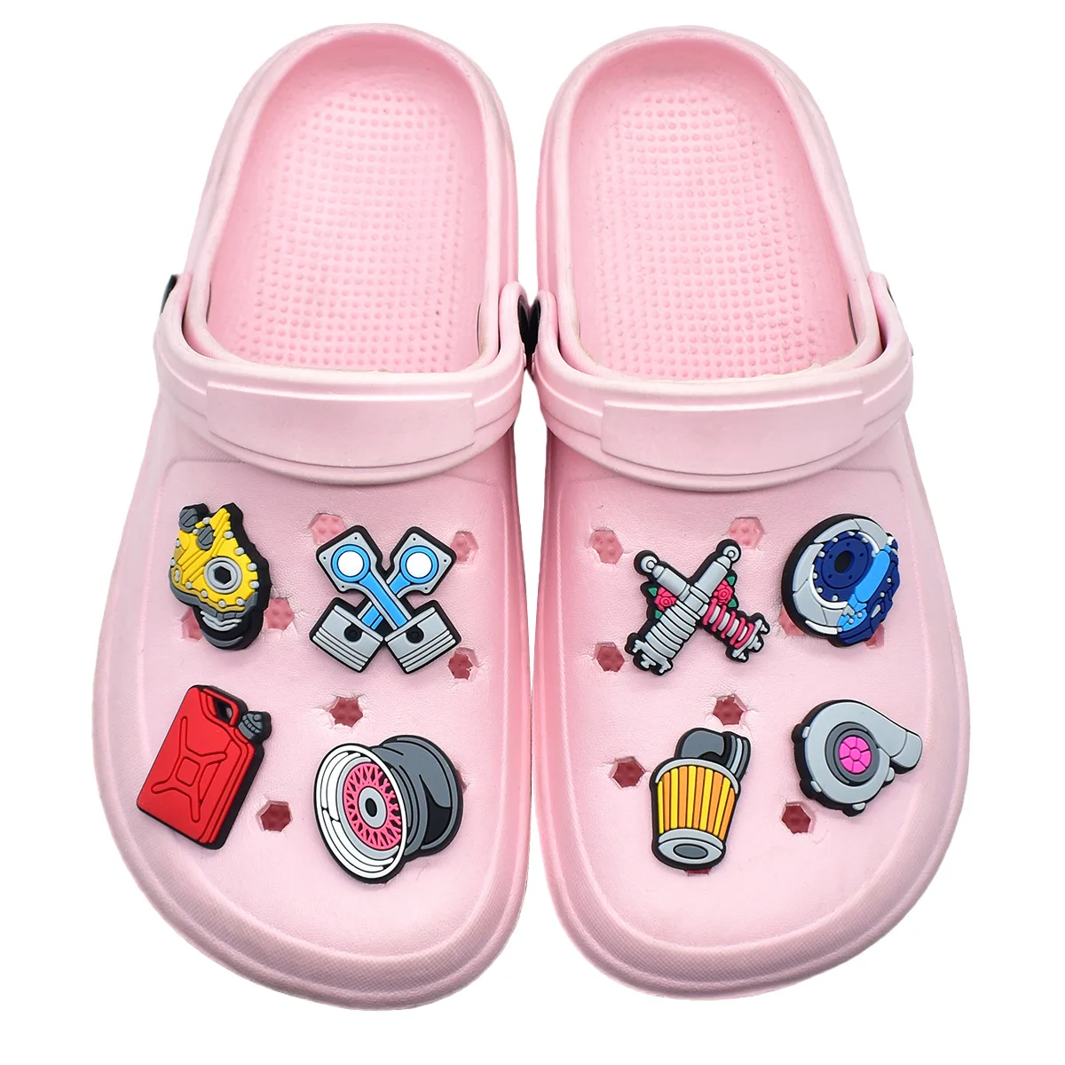 Boy Hot Selling Auto Parts Shoe Charms Accessories Decorations PVC Classic Clog Buckle for Kids Party Christmas Gifts