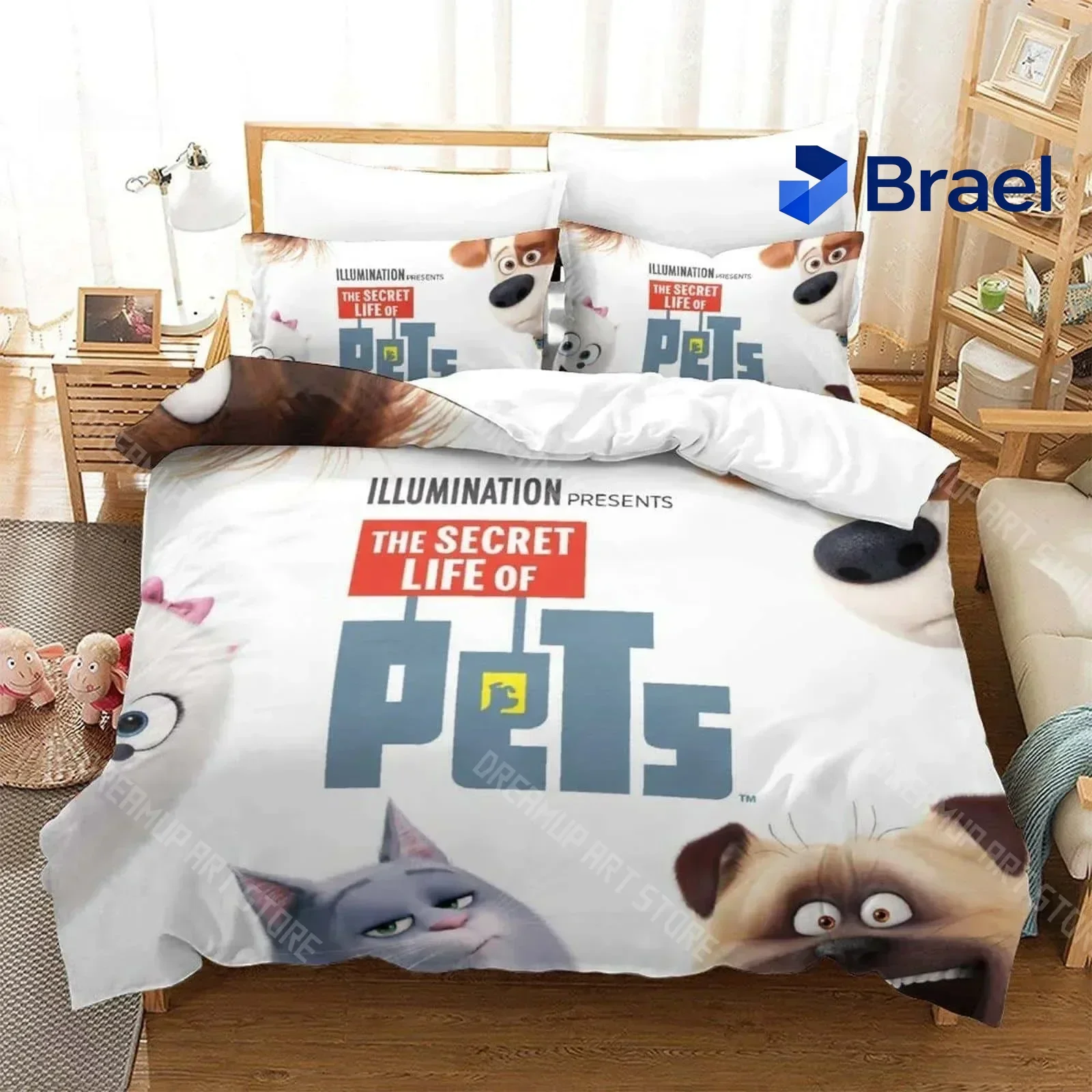 Exquisite 3D Print Cartoon The Secret Life Of Pets Bedding Set Single Twin Full Queen King Size Bed Set Adult Kid Bedroom Duvet