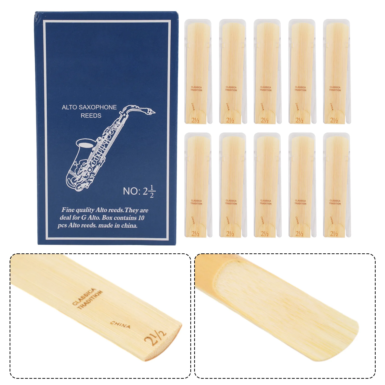 

10pcs Alto Saxophone Reeds For Jazz Performers 10pcs/Pack Accessories Alto Sax Reeds High Quality Light Yellow