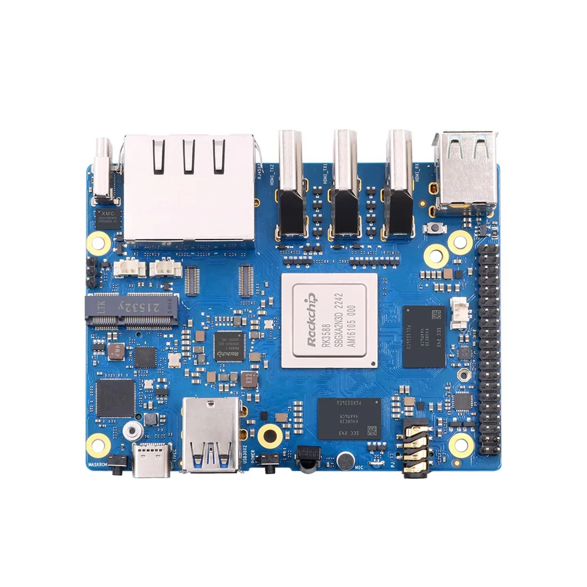 For Orange Pi 5 Plus Development Board 4G+32G Memory Card RK3588 64Bit 2.5G M.2 Slot Support 2230 Wi-Fi 6 BT Module