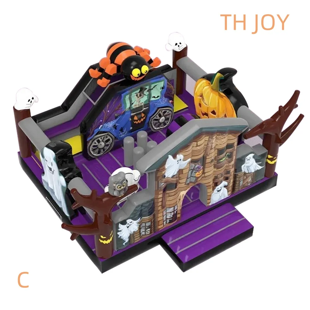 

Коммерческая надувная перемычка для Хэллоуина 6x6 м, надувной дом с тыквой и комбинациями слайдов