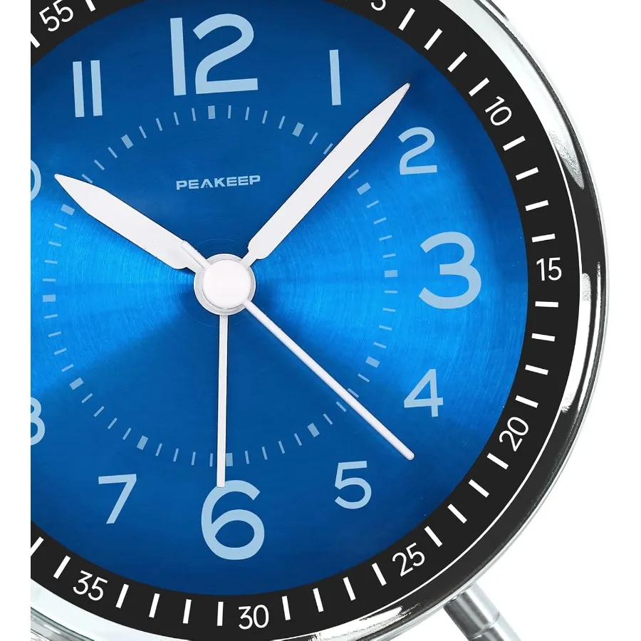 Loud Alarm Clock for Heavy Sleepers Adults Metal 4.5 Inches Twin Bell Battery Operated Alog Alarm Clocks for Bedrooms tion Jewe