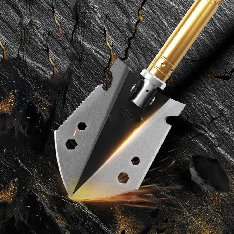 Folding Shovel Multifunctional Outdoor Camping Shovel Aluminum Alloy Sapper Shovels Portable Gardening Farmland Hand Shovels