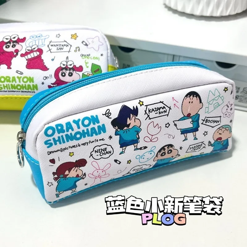 Anime Crayon Shin Chan Pencil Case Cartoon Stationery Box Student Pencil Bag Stationery Gift Girl Storage Bag Large Capacity