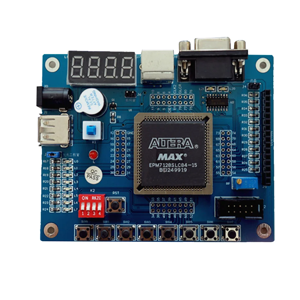 FPGA CPLD Development Board for Altera MAX7000S EPM7128, Learning Board with PS/2 and UART Serial Interface