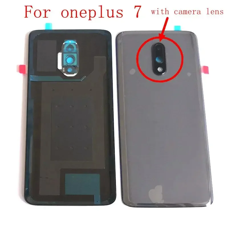 

Для oneplus 7, задняя крышка батарейного отсека, задняя рамка, стекло с объективом камеры