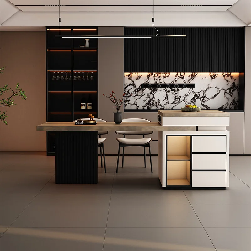 Extendable Luxury Dining Table Kitchen Island Space Saving Dining Table Extending Modern Console Mesas Comedor Furniture Home