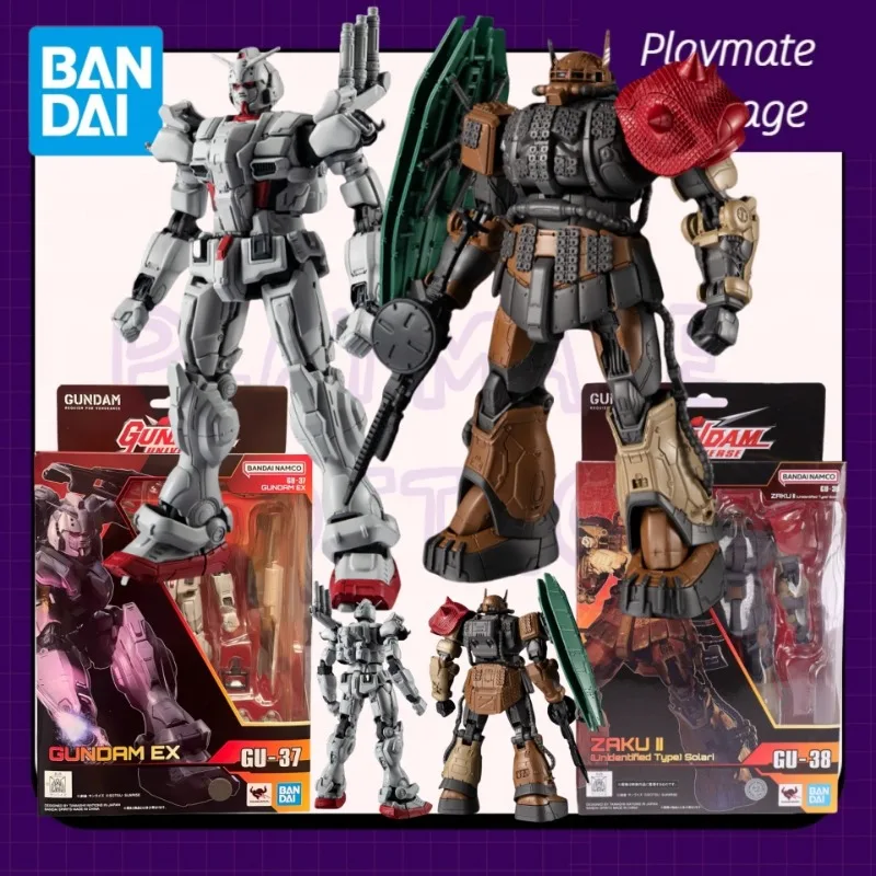 

In-Stock BANDAI Genuine GUNDAM Anime Figure GU-37 RX-78 GUNDAM EX,GU-38 ZAKU II Finished Goods Model Joints Movable Toy