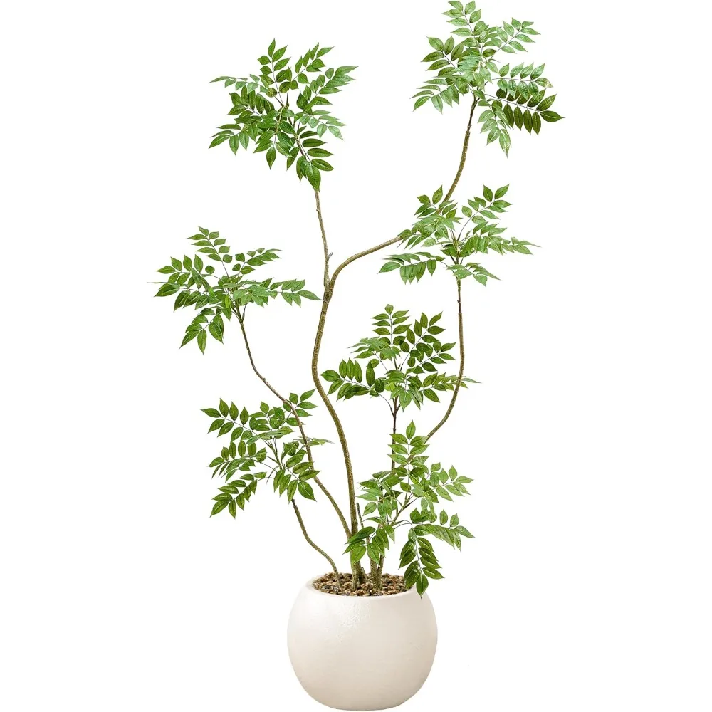 Albero artificiale di Mahonia Fortunei alto 6 piedi con vaso, albero di Sumac finto per interni per la decorazione domestica