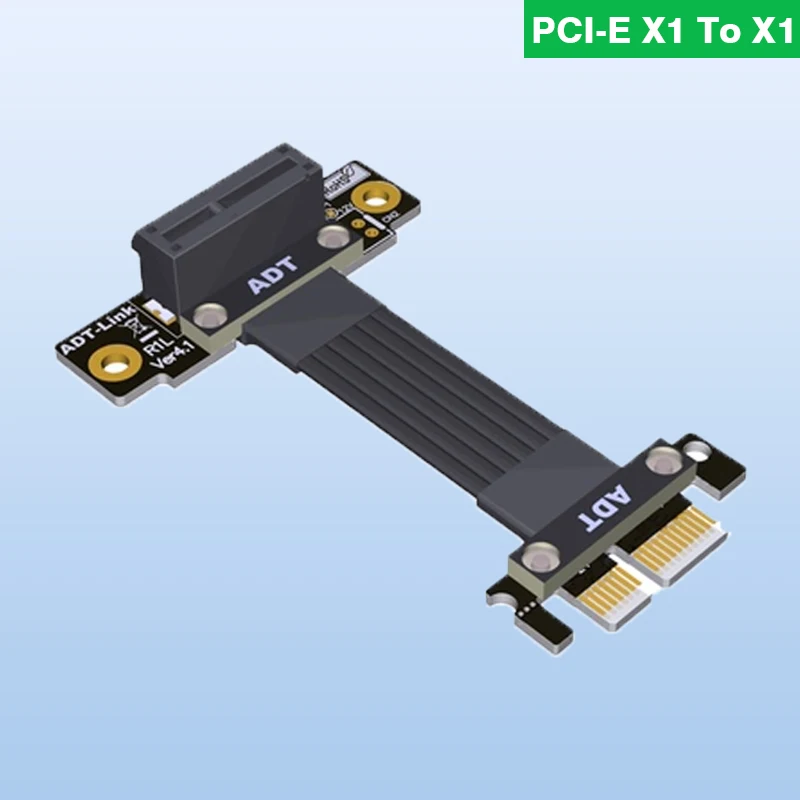 PCI-E X1 To X1 Turn 90 Degree Upright Right Angle Extension Cables PCIe 4.0 X1 (16G/bps)