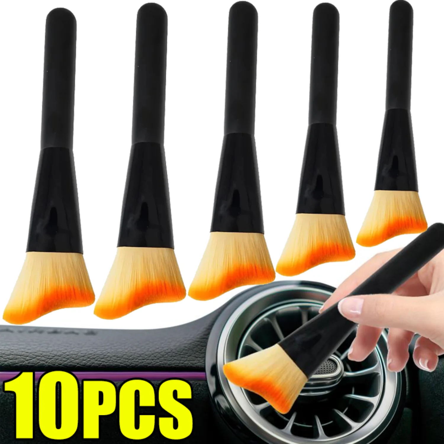 1-10PCS Car Interior Dust Brush Soft Bristle Brushes Air Conditioner Outlet Soft Fur Clean Brushes Crevice Dust Removal Tools
