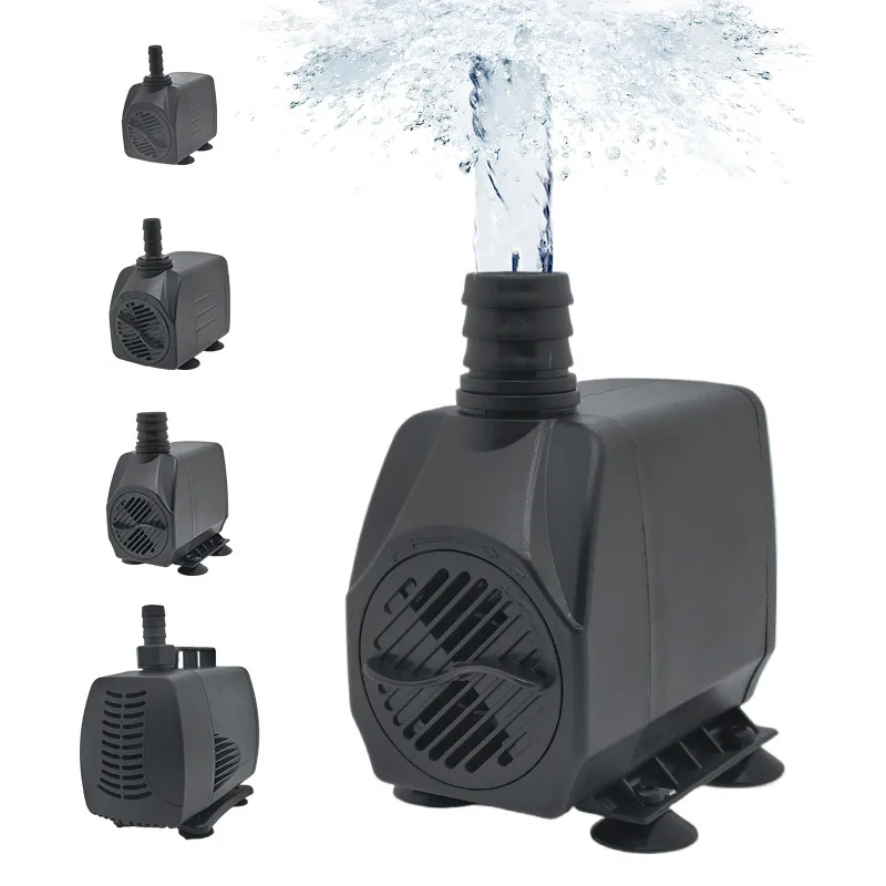 Euro 220V Fish Tank Water Circulation Pump Large Flow Multifunctional Fountain Submersible Pump Solar Small Pump Fast Delivery