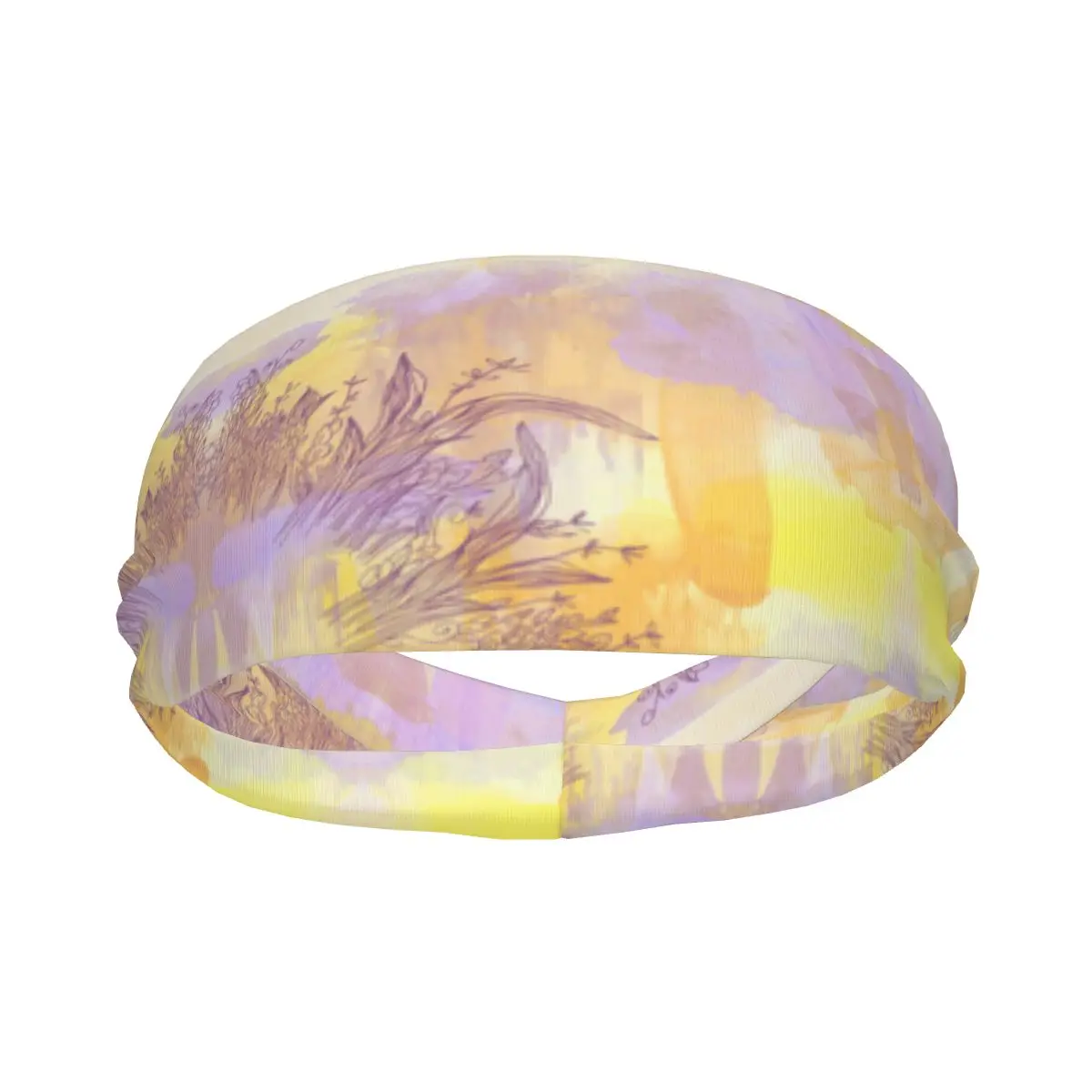 

Sports Headband Abstract Floral Elements Illustration Running Fitness Sweatband Absorbent Cycling Jog Hair Bandage