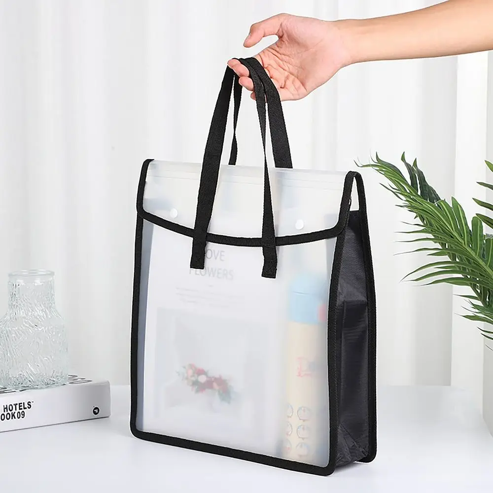 Zipper Storage Bags Portable Transparent Large Capacity Art Bag Waterproof Durable Document Bag Homework