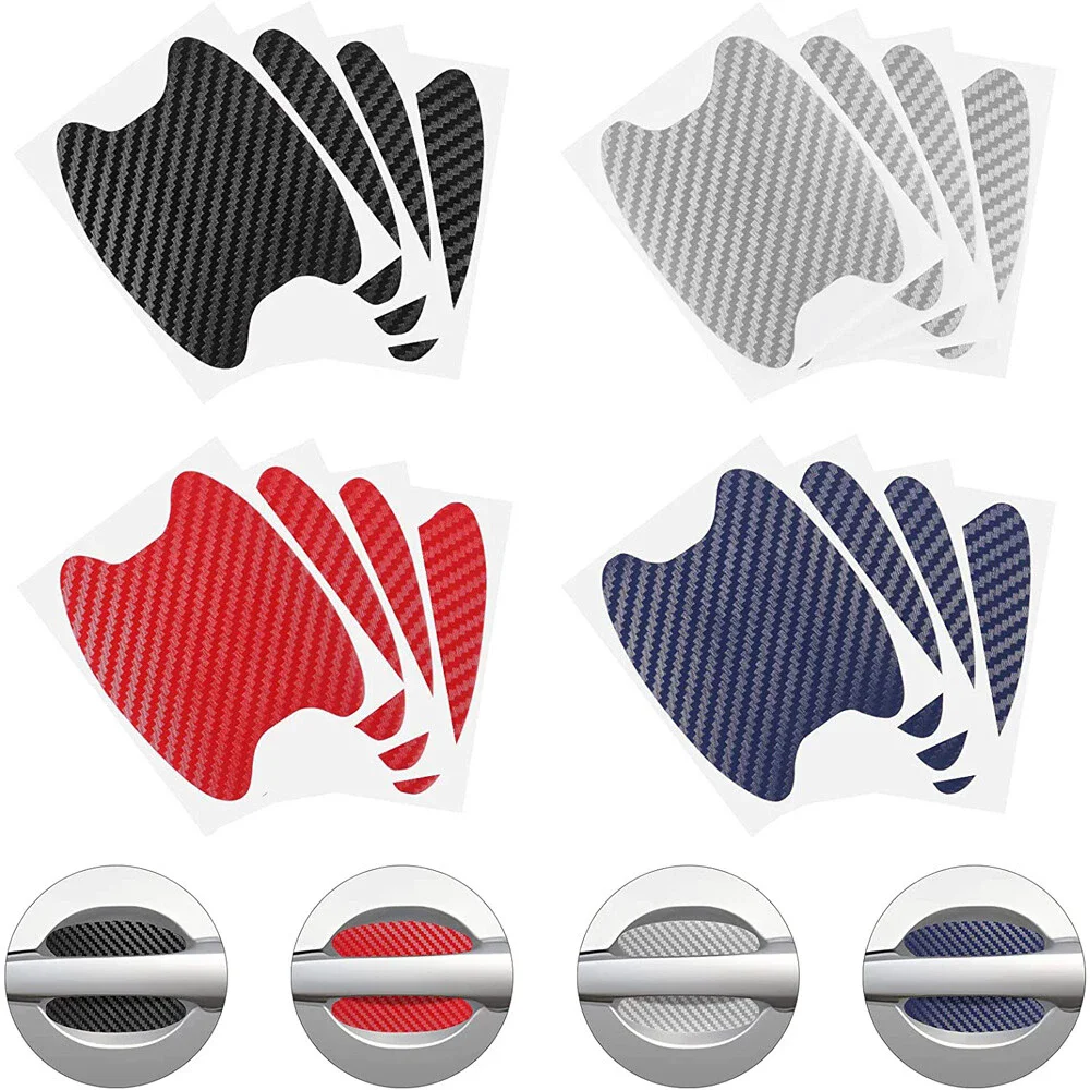 

4Pcs/Set Car Door Sticker Carbon Fiber Scratches Resistant Cover Auto Handle Protection Film Exterior Styling Car Accessories