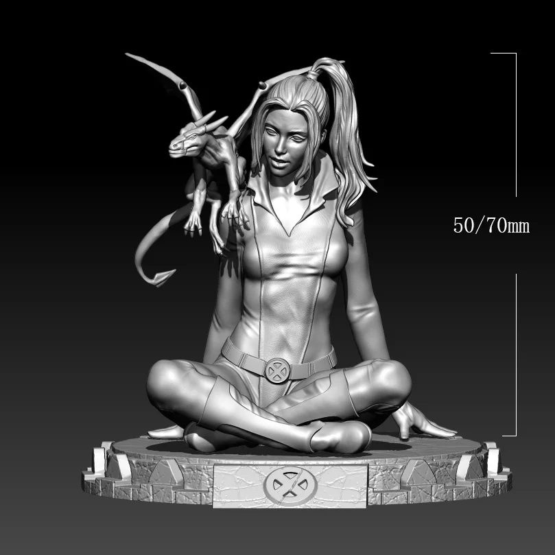 

1/24 50mm 1/18 70mm Resin Model The Girl with Dragon Figure Sculpture Unpainted No Color RW-994