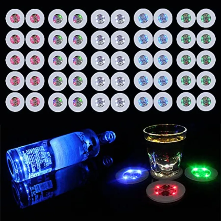 

Светодиодные подставки для напитков с подсветкой, 7 цветов RGB, светящиеся наклейки для бутылок, светящиеся подставки для бара.